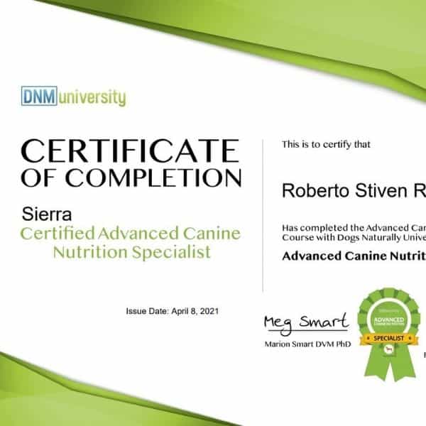 certificacion canina